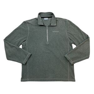 Columbia 1/4 Zip Fleece Pullover Mens S Small Gray Long Sleeve Embroidered Logo